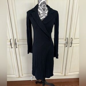 Jolie Maman Size Small Navy Blue Wrap Long Sleeve Maxi Nursing Dress